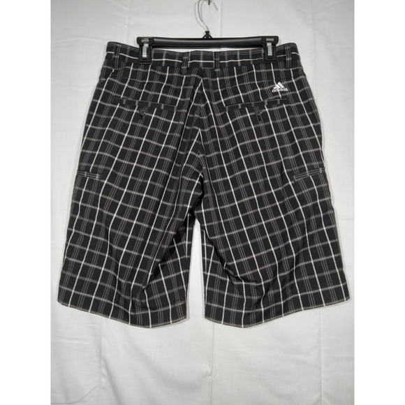 Adidas Golf Shorts  Men's 32 Black White Plaid - Picture 3 of 6